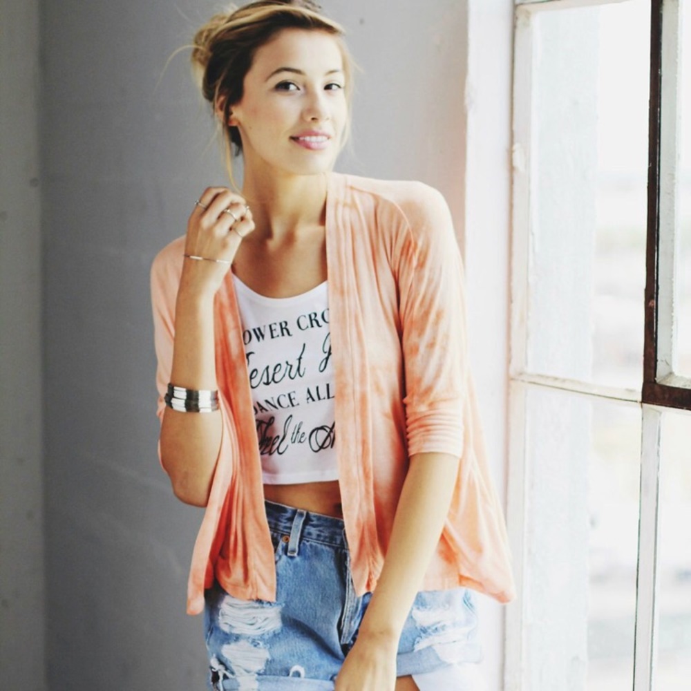 Box Cardigan / Peach Tea
